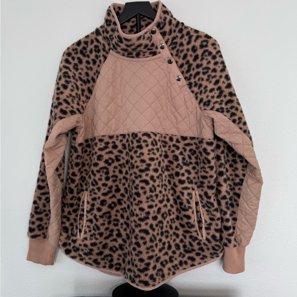 Abercrombie & Fitch Women's Asymmetrical Snap-Up Fleece Size L - Picture 6 of 13